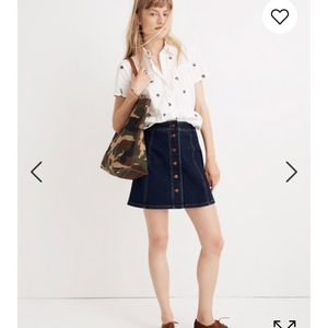 Madewell Button Down Denim Skirt